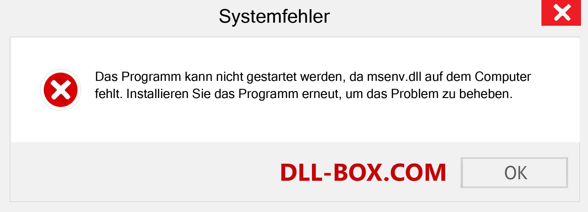 msenv.dll-Datei fehlt?. Download für Windows 7, 8, 10 - Fix msenv dll Missing Error unter Windows, Fotos, Bildern