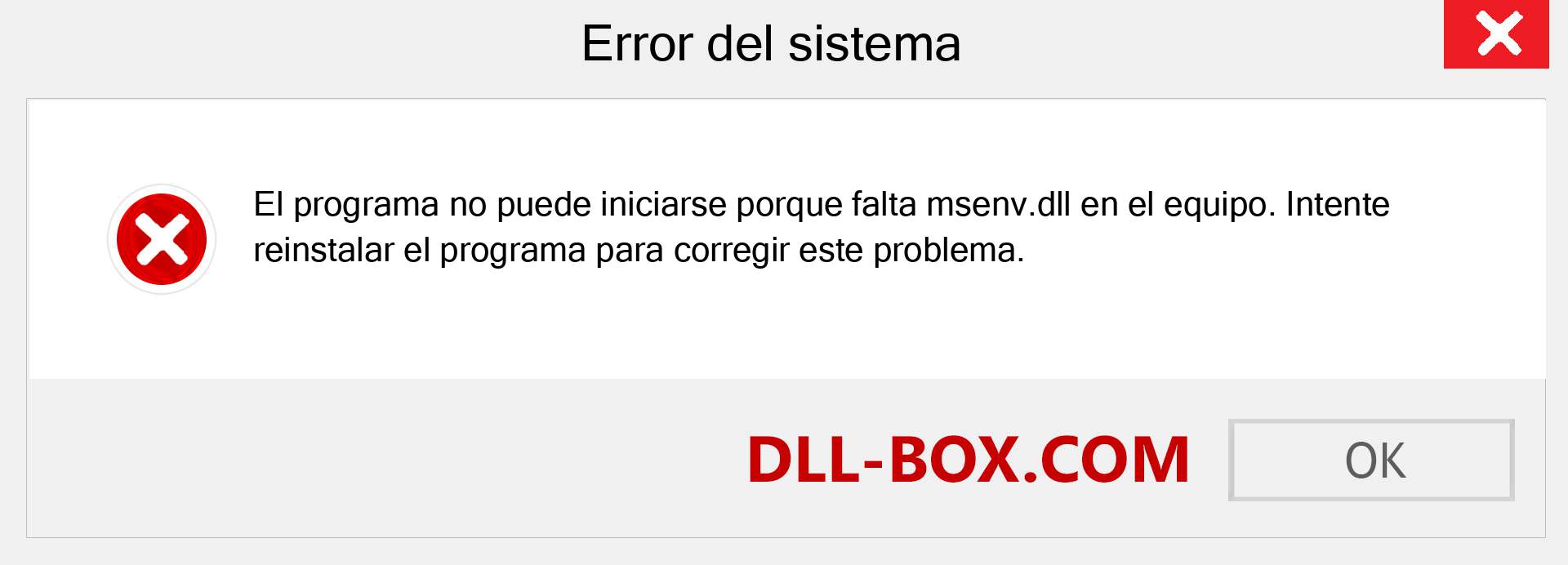 ¿Falta el archivo msenv.dll ?. Descargar para Windows 7, 8, 10 - Corregir msenv dll Missing Error en Windows, fotos, imágenes