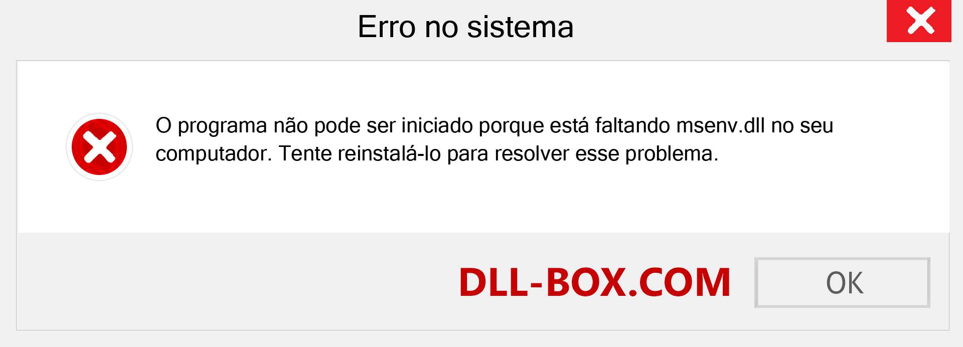 Arquivo msenv.dll ausente ?. Download para Windows 7, 8, 10 - Correção de erro ausente msenv dll no Windows, fotos, imagens